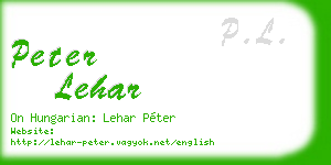 peter lehar business card